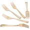 125 Pack Gold Plastic Forks Set - Full Size Forks
